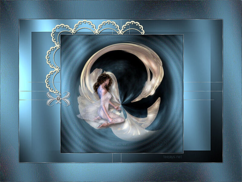 Angel in a swirling vortex