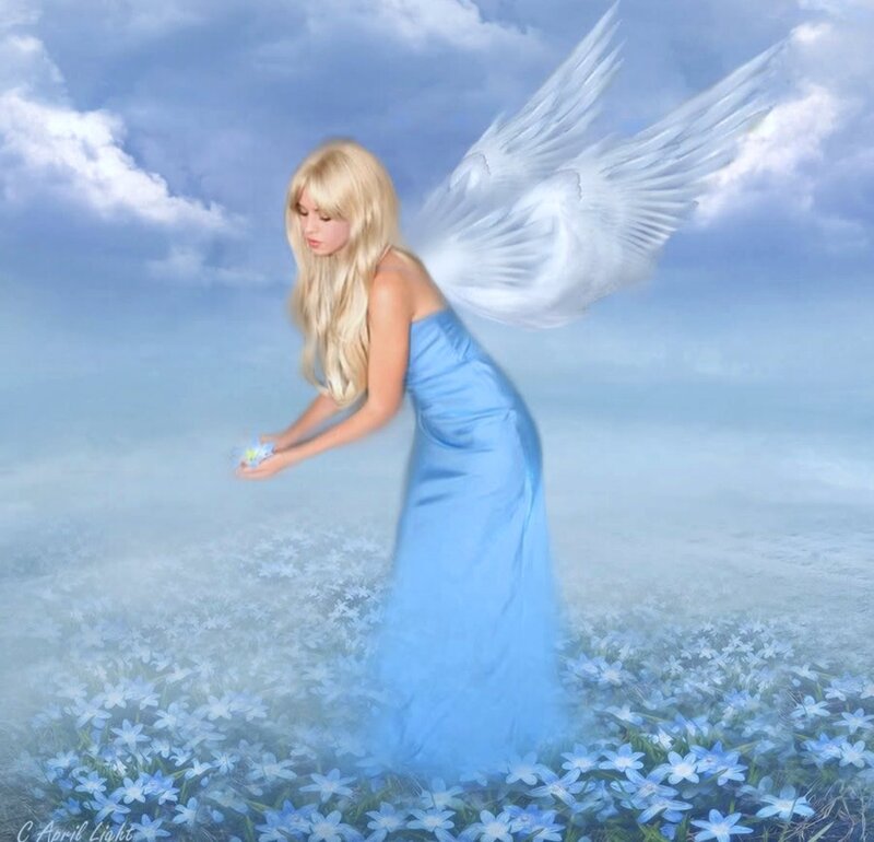 Angel in Blue Dress