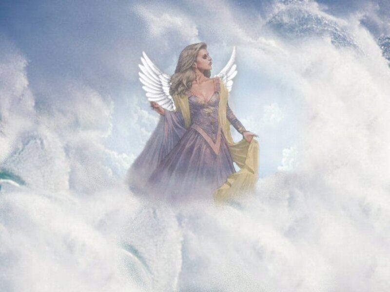 Angel in Clouds — White