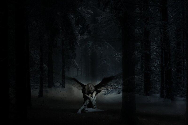 Angel in Forest — Black