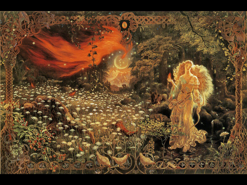Angel in Forest — Gold