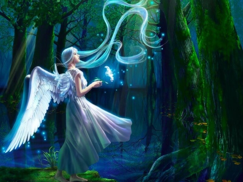 Angel in Forest — Green