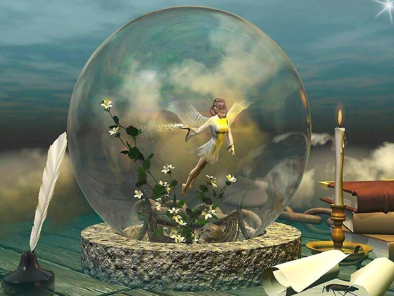 Angel in Glass Dome