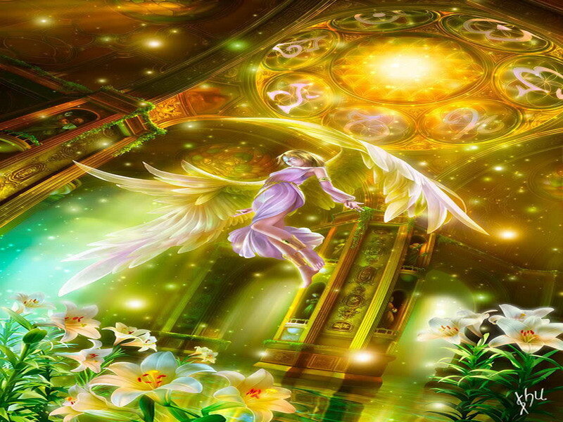 angel in golden hall