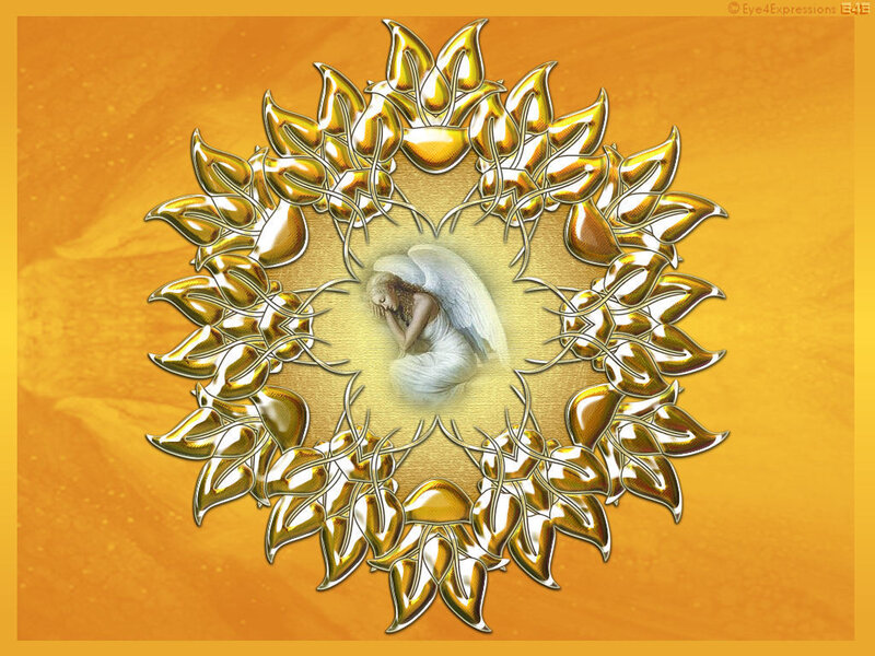 Angel in Golden Wreath