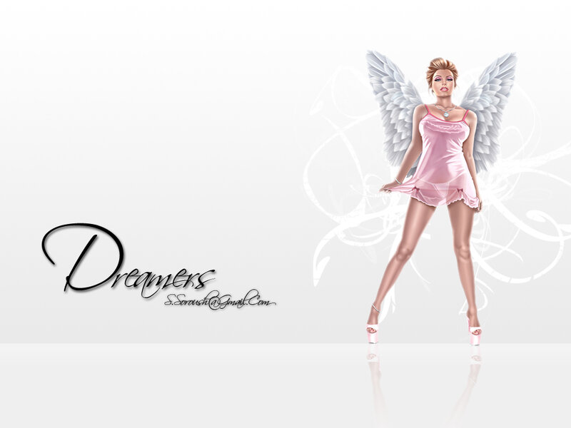Angel in pink dress