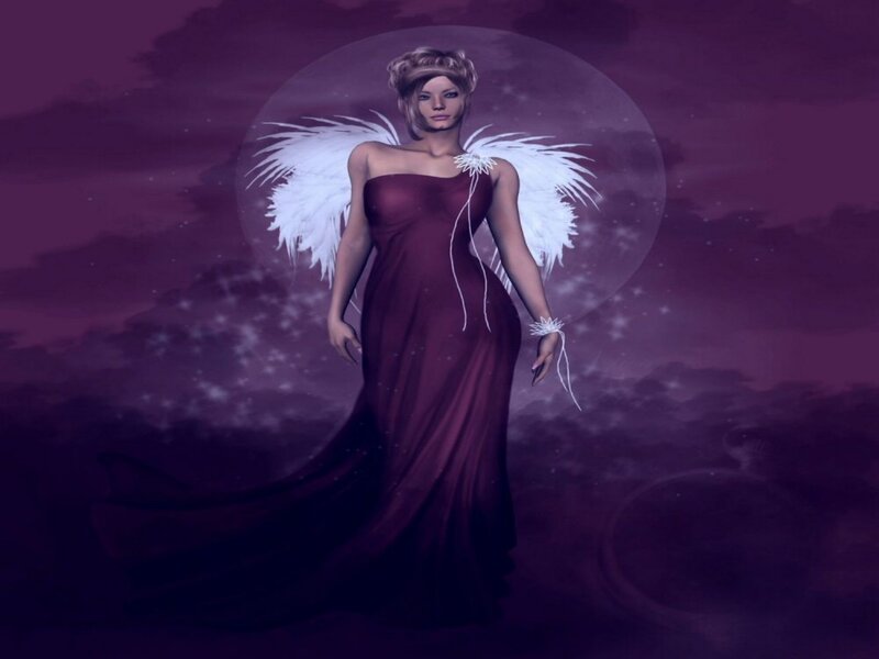 Angel in Red Dress — Purple