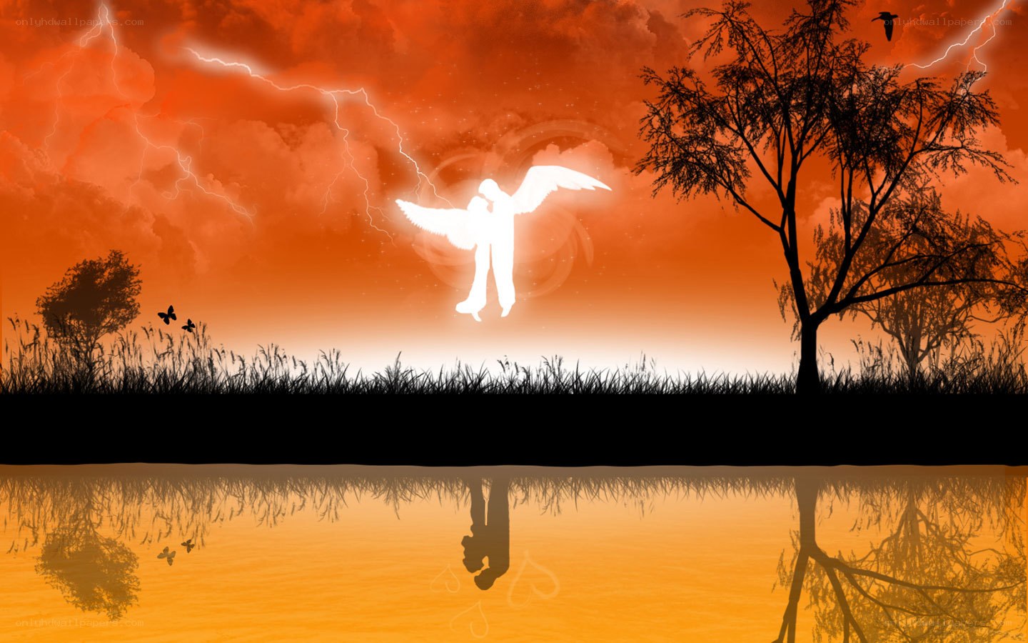 angel in stormy sky