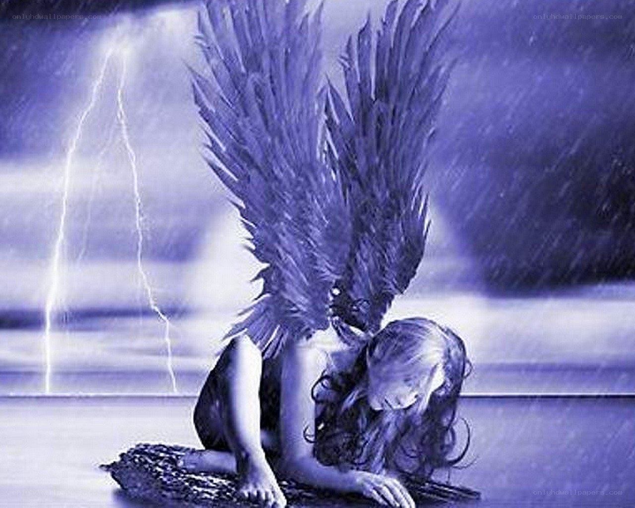 Angel in stormy weather