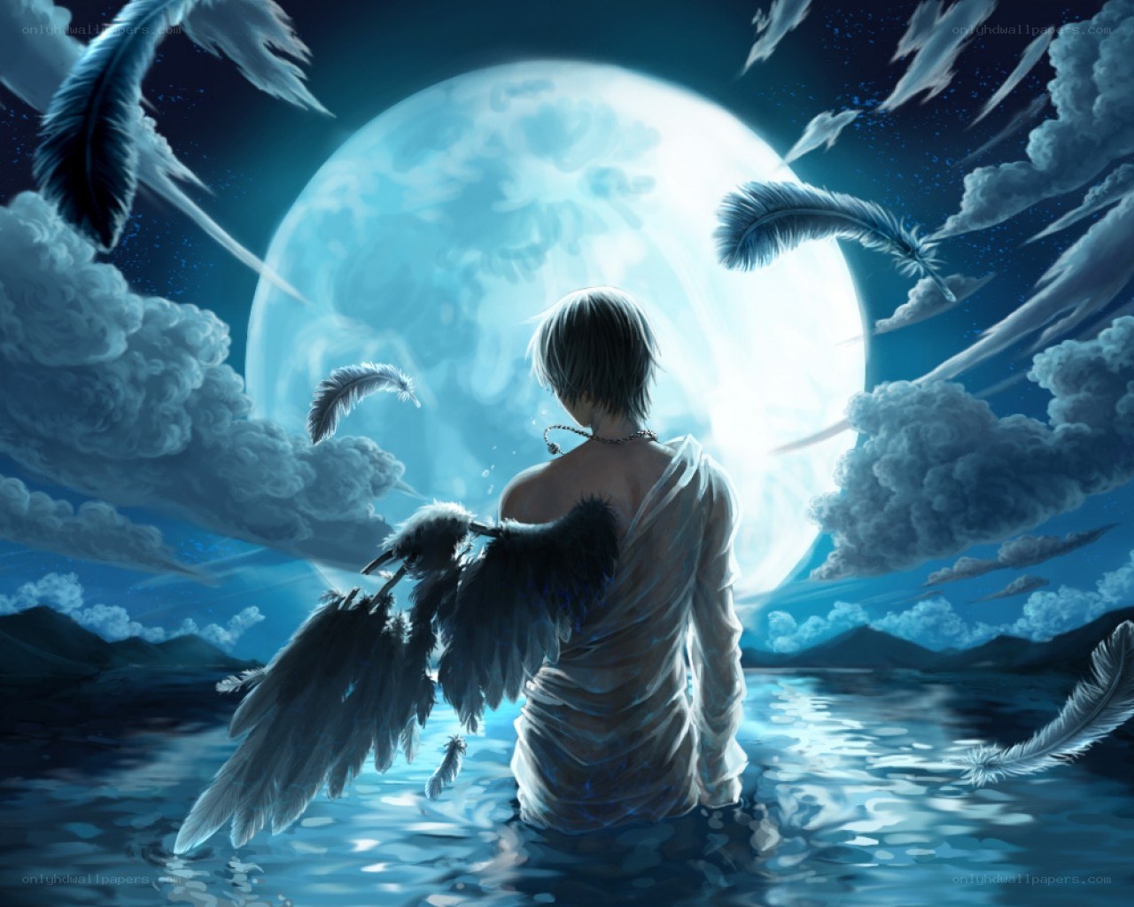 Angel in the moonlight