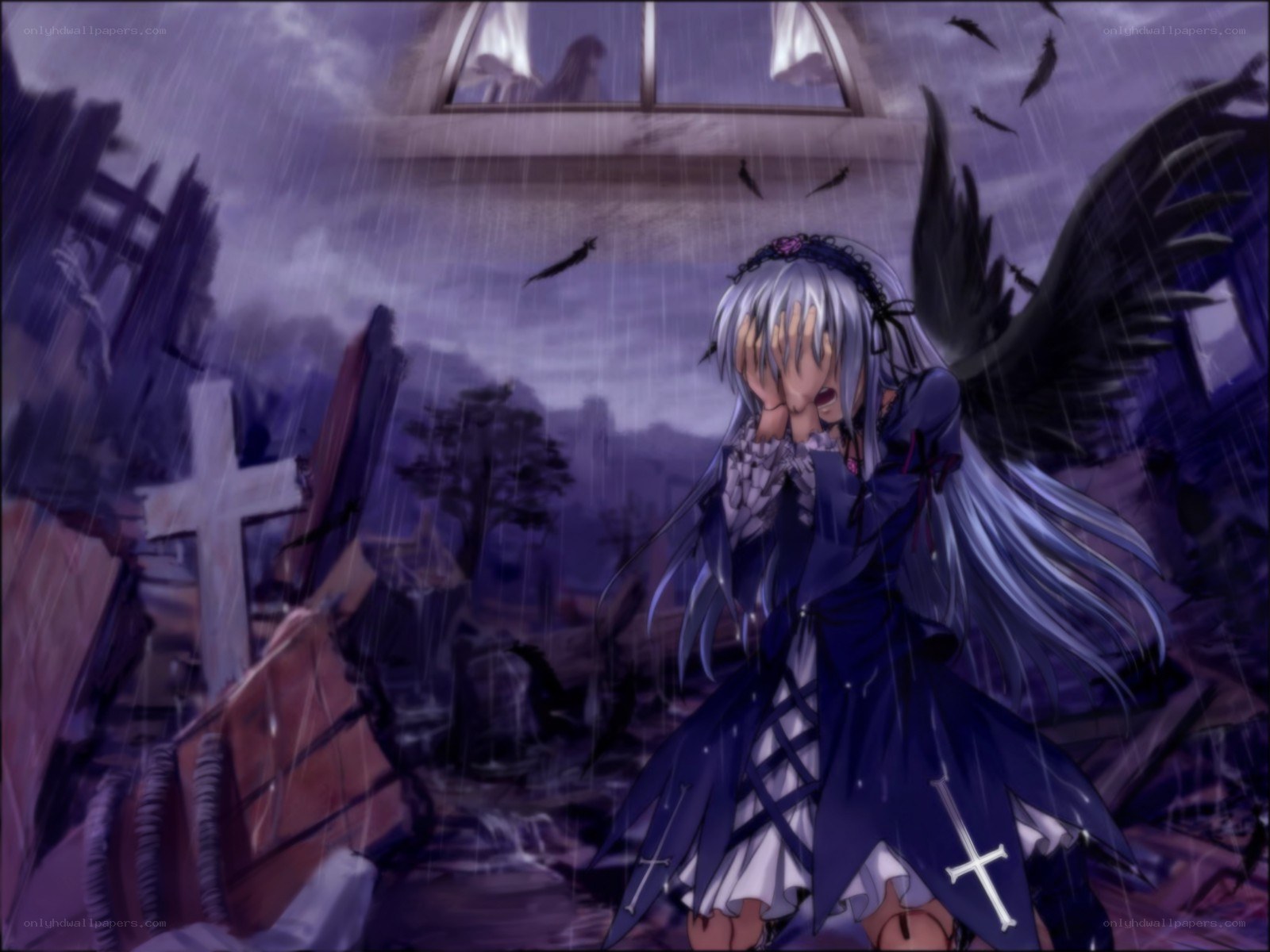 Angel in the rain