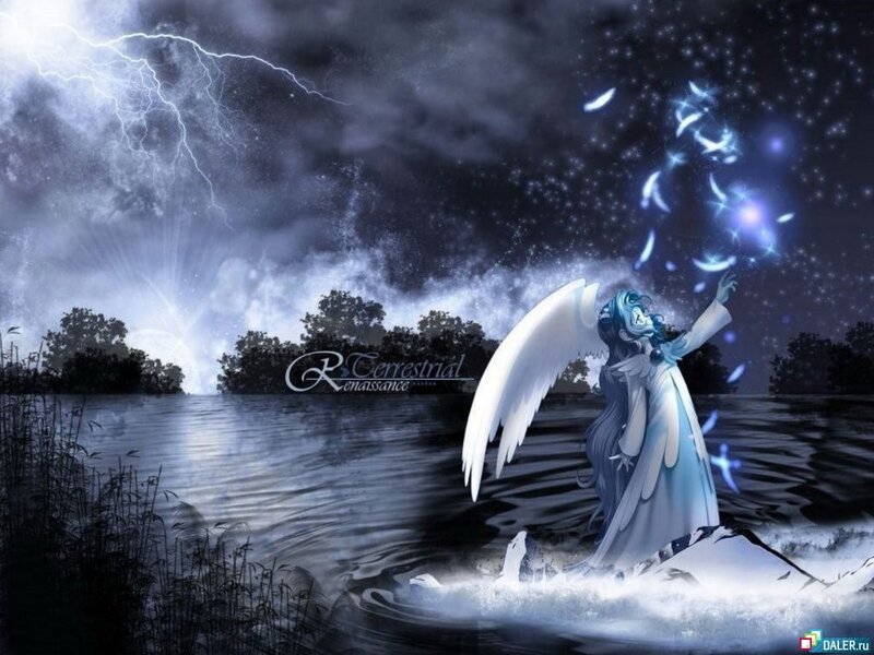 Angel in Water — Blue, Dramatic