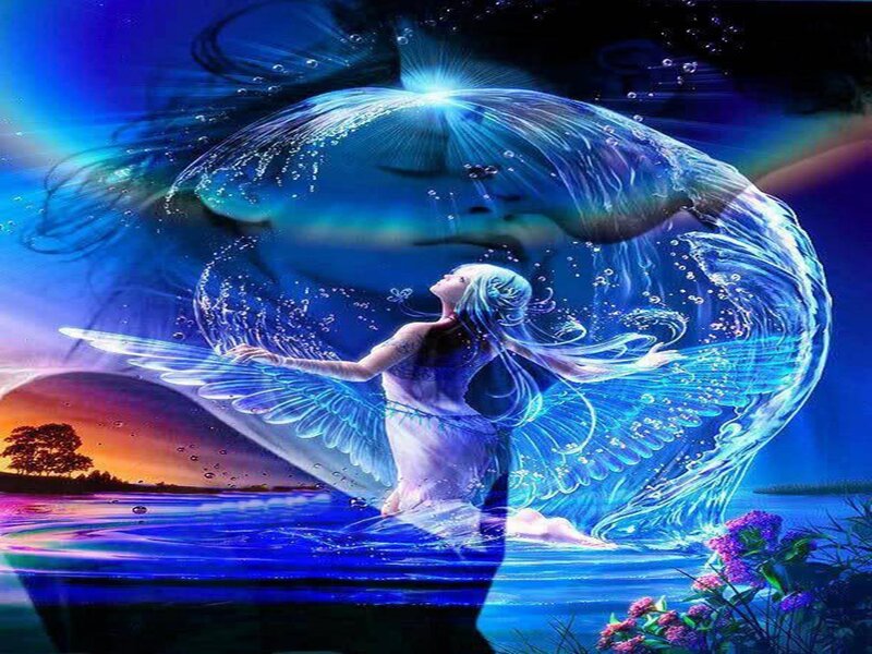 Angel in Water — Blue, Serene