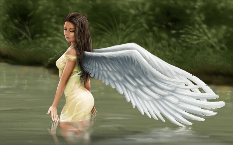 Angel in Water — White, Serene