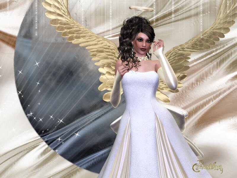 angel in white gown