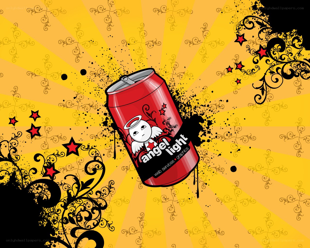 Angel Light soda can design