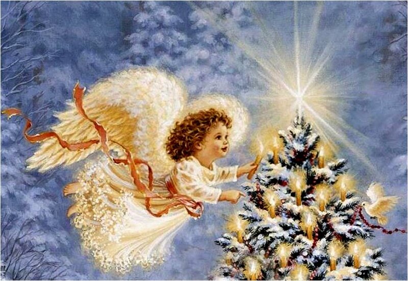 Angel Lighting a Tree
