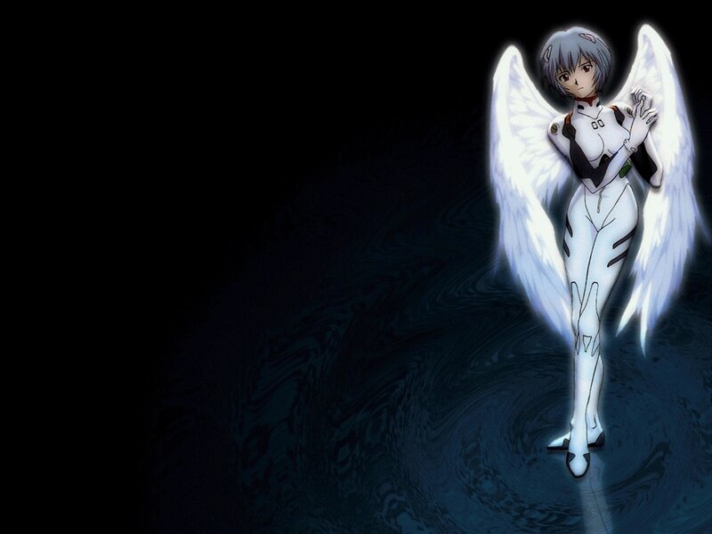 Angel-like anime character with wings