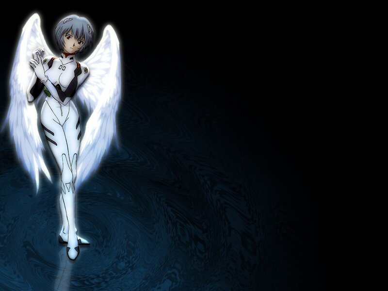 Angel-like anime character with wings