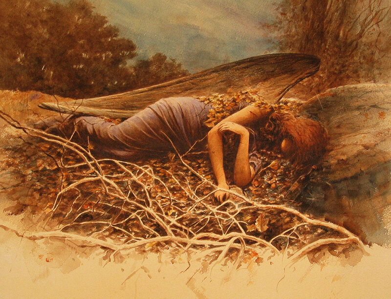 Angel Lying on Ground