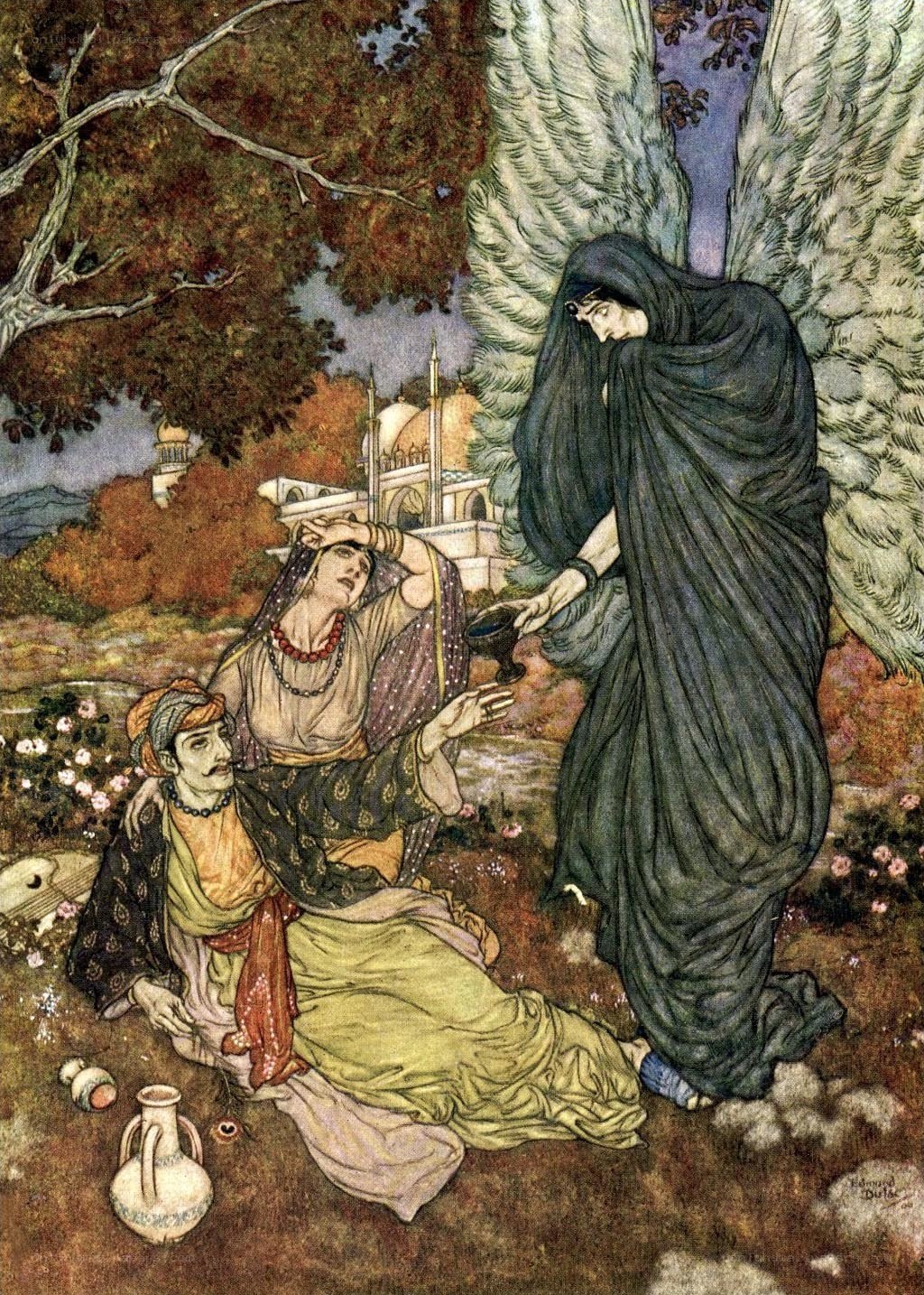 Angel ministering to a couple