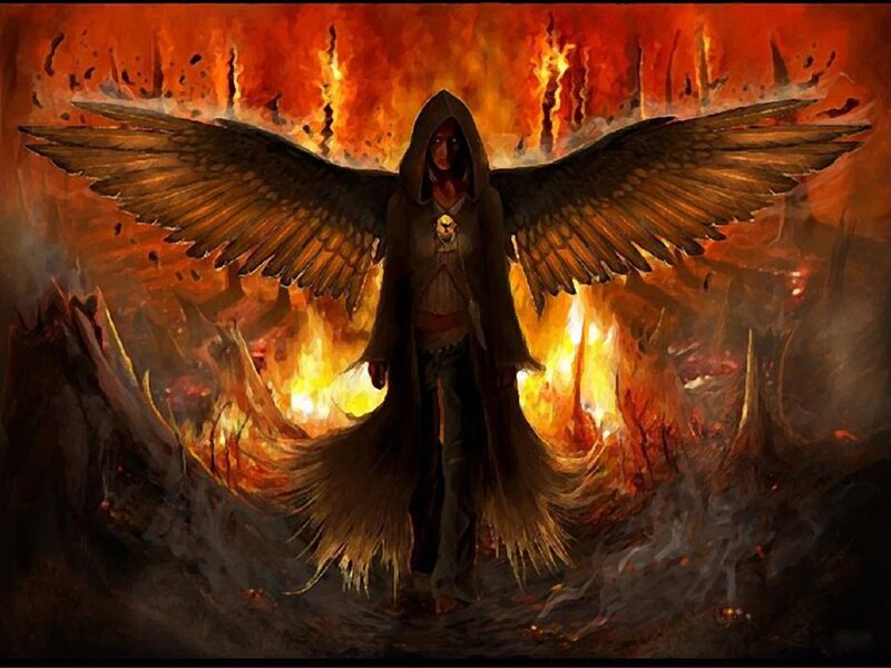 angel of fire and wings