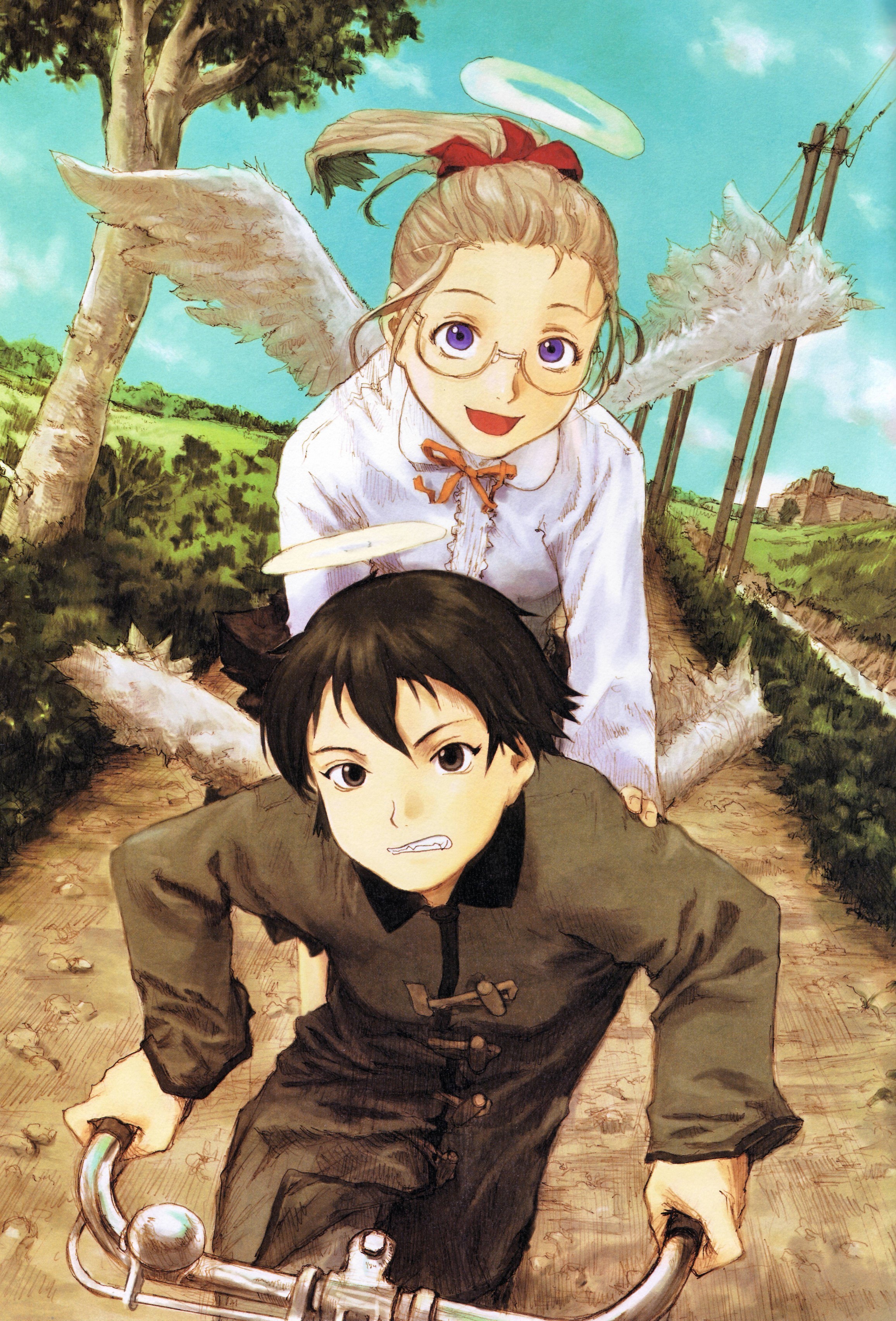 Angel on a bicycle