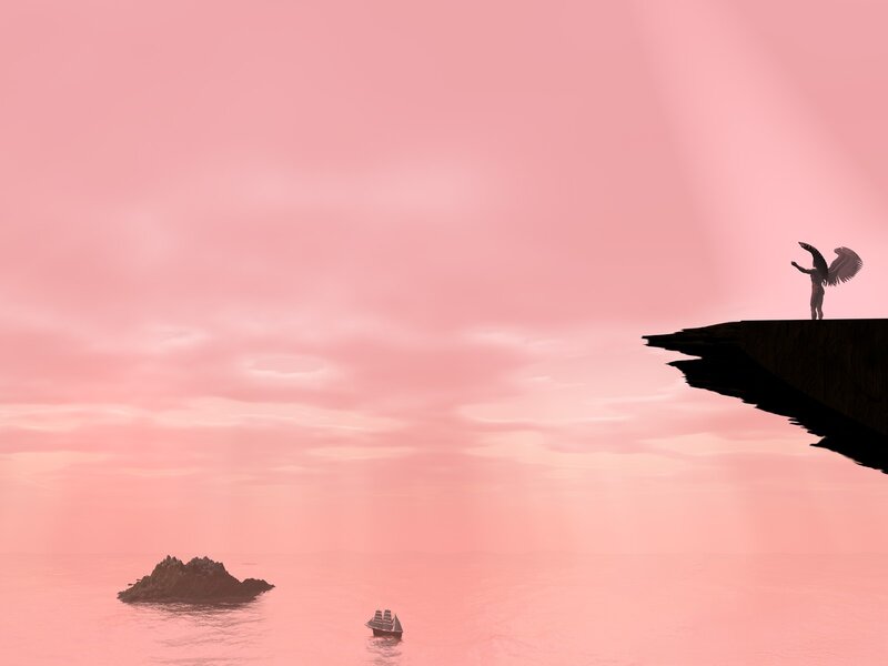 Angel on a Cliff — Pink