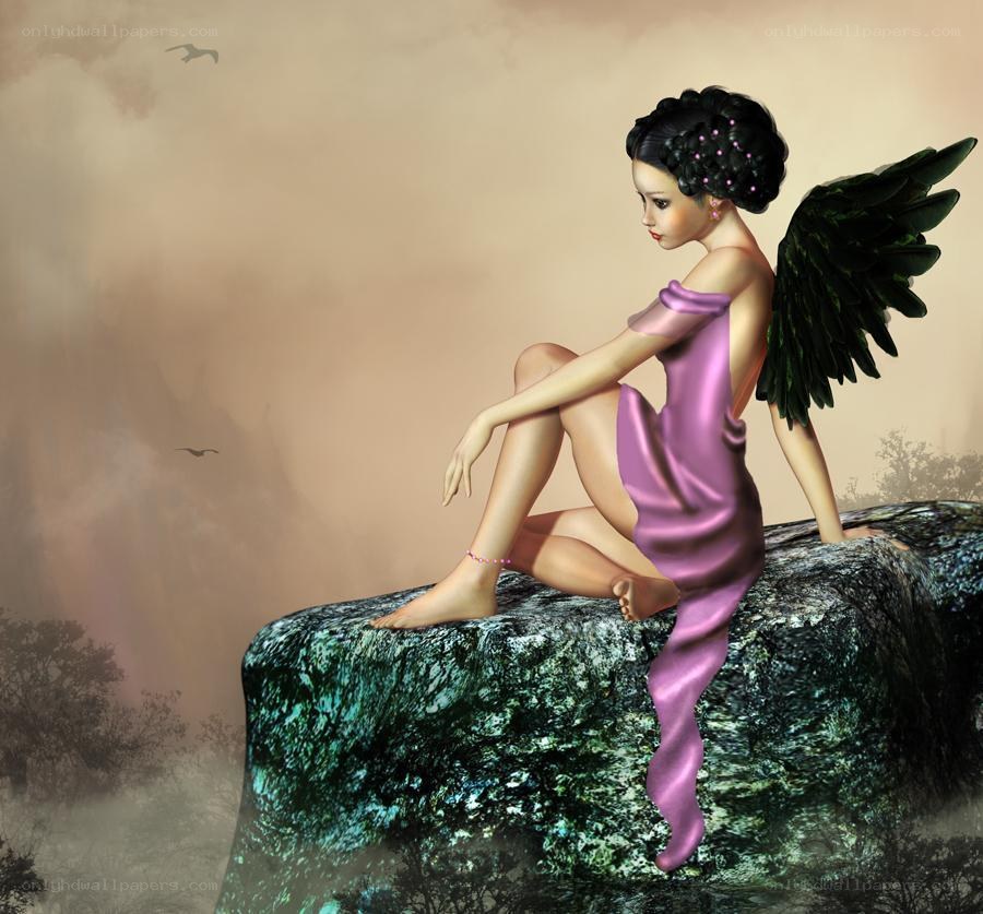 Angel on a cliff