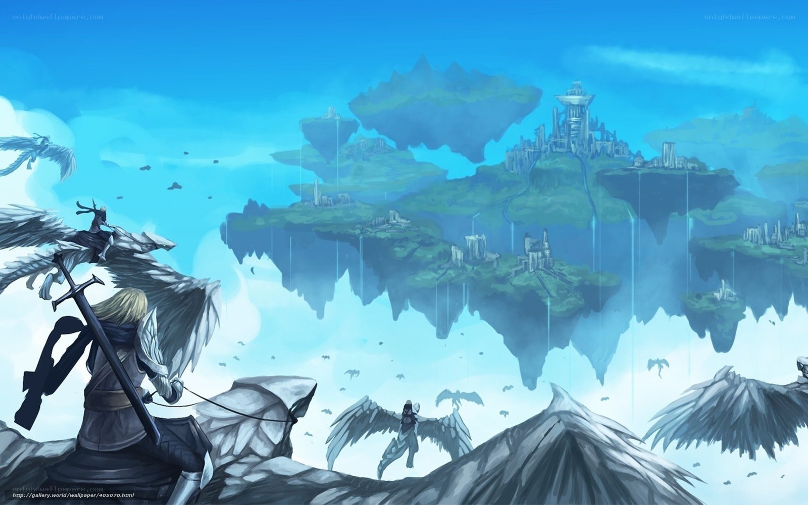Angel on a floating island