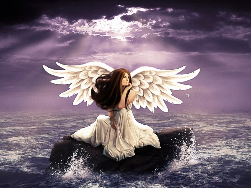 Angel on a Rock — Purple