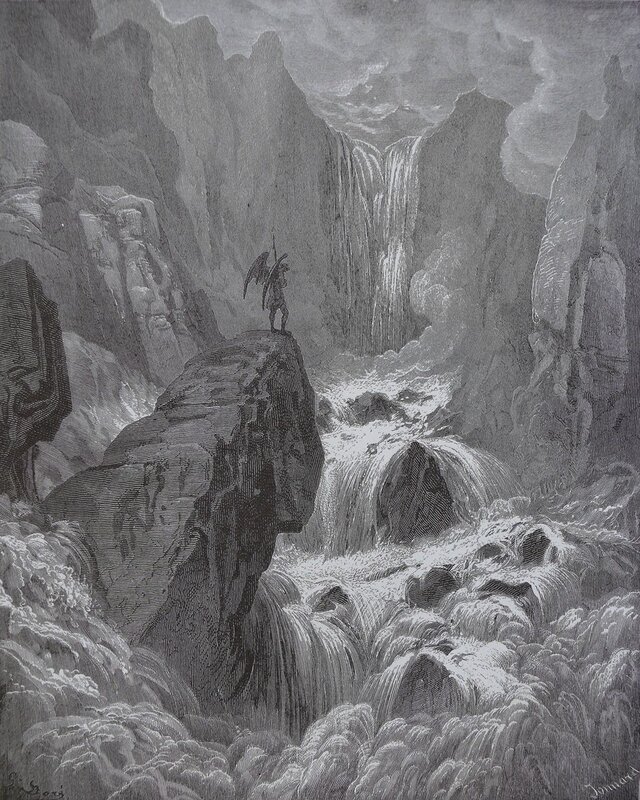 Angel on a rocky cliff