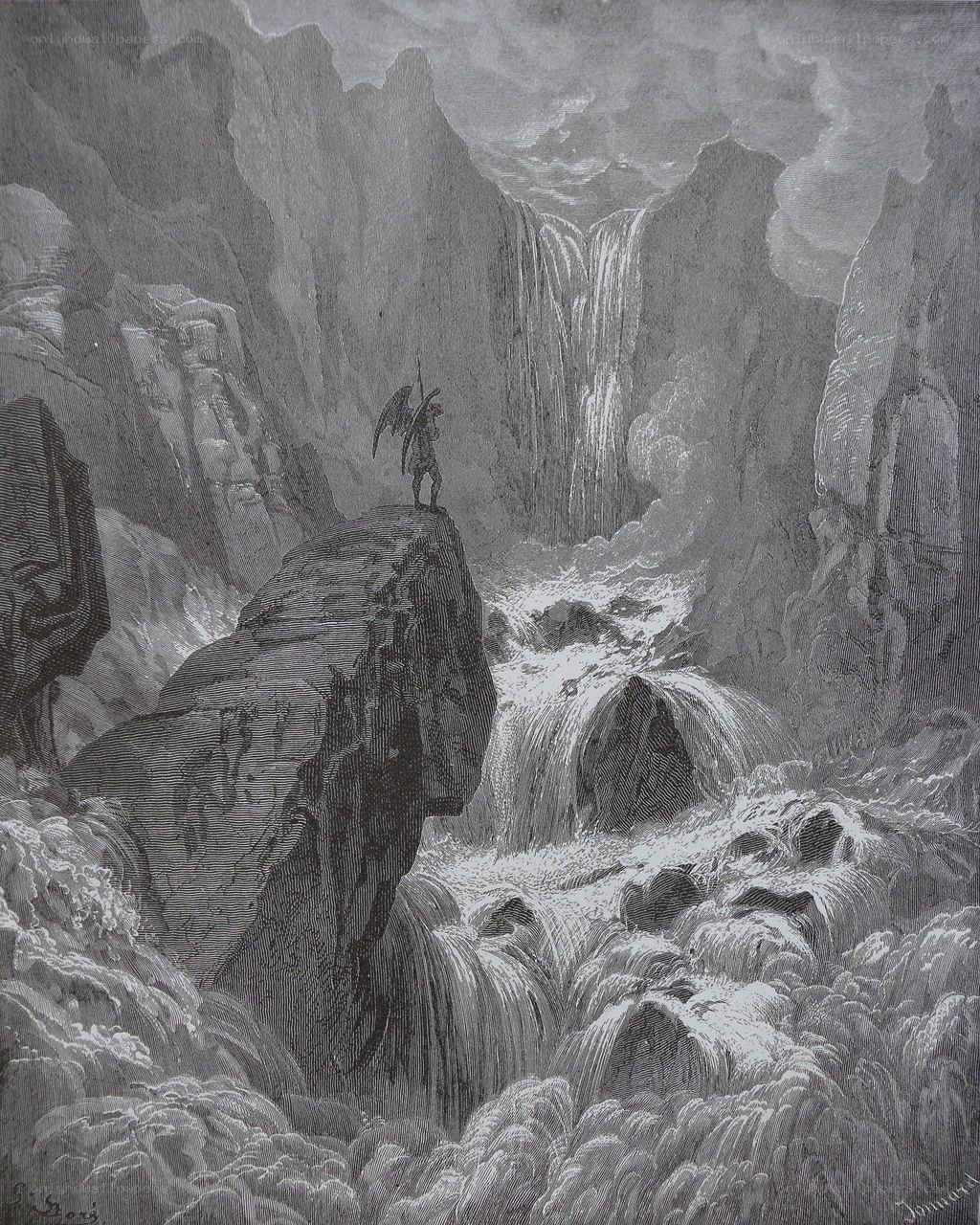 Angel on a rocky cliff