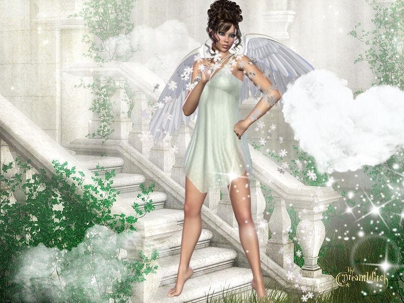 Angel on a staircase