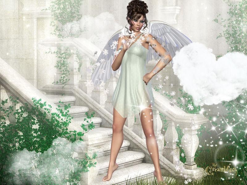 Angel on a staircase
