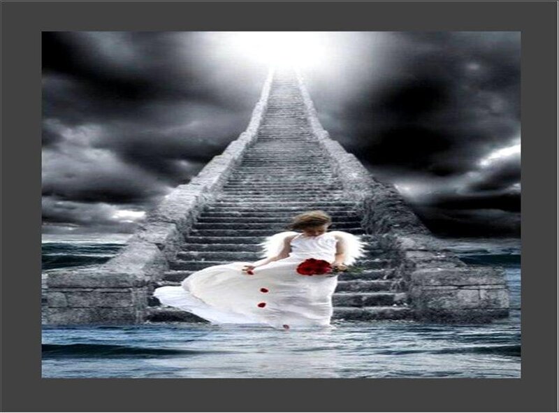 angel on a stone bridge