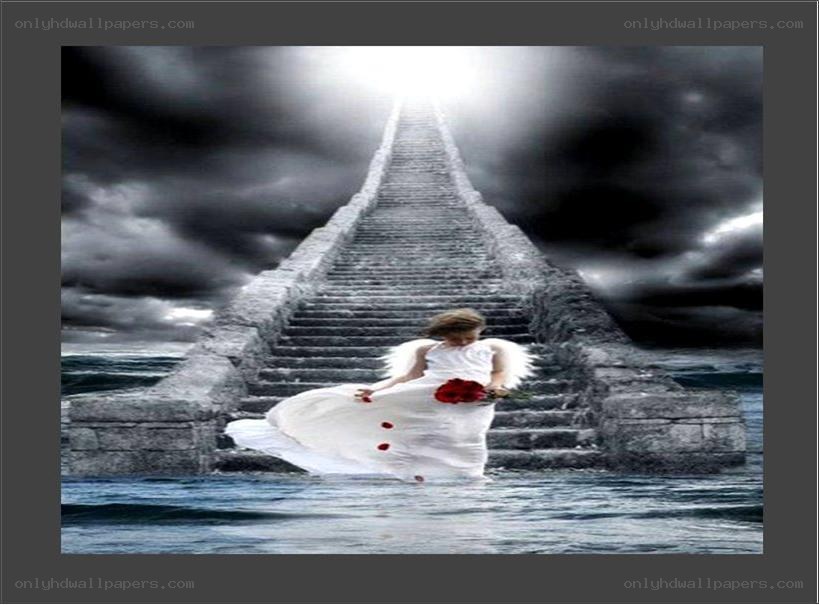 angel on a stone bridge