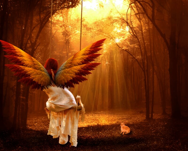Angel on a Swing — Gold