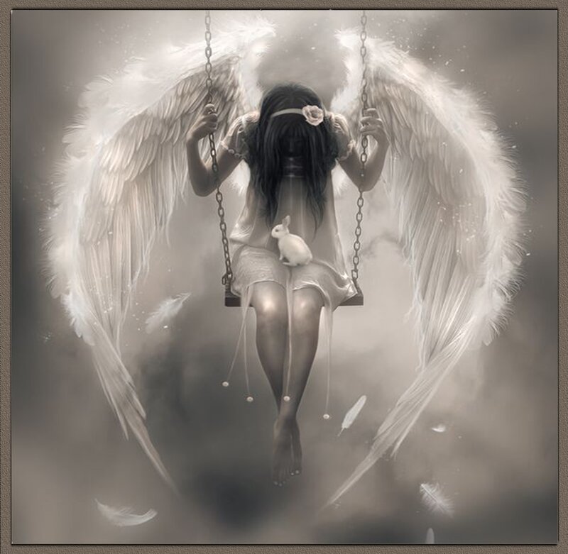 Angel on a Swing — White, Serene