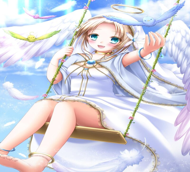 Angel on a Swing — White