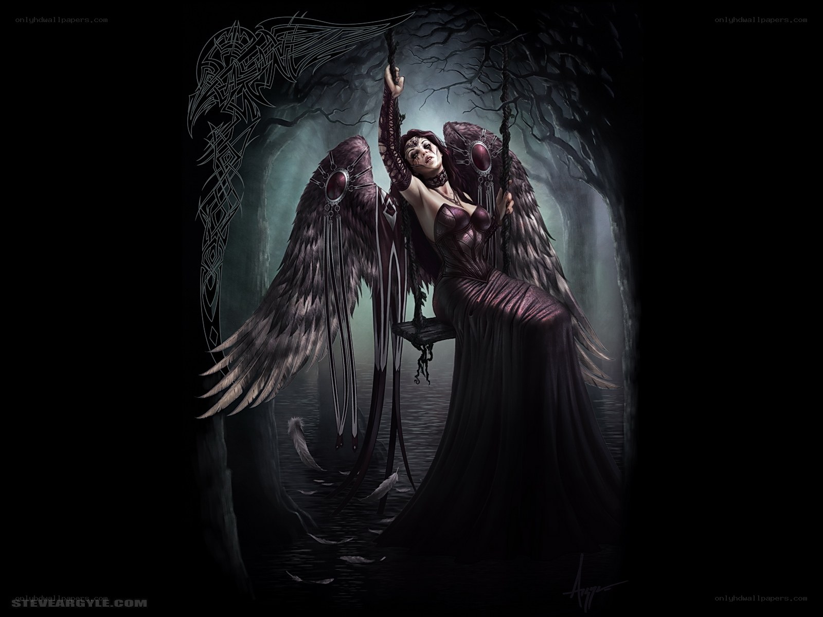 angel on a swing