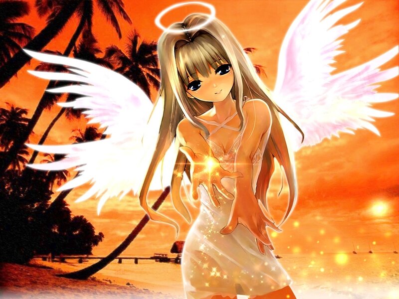 angel on a tropical beach