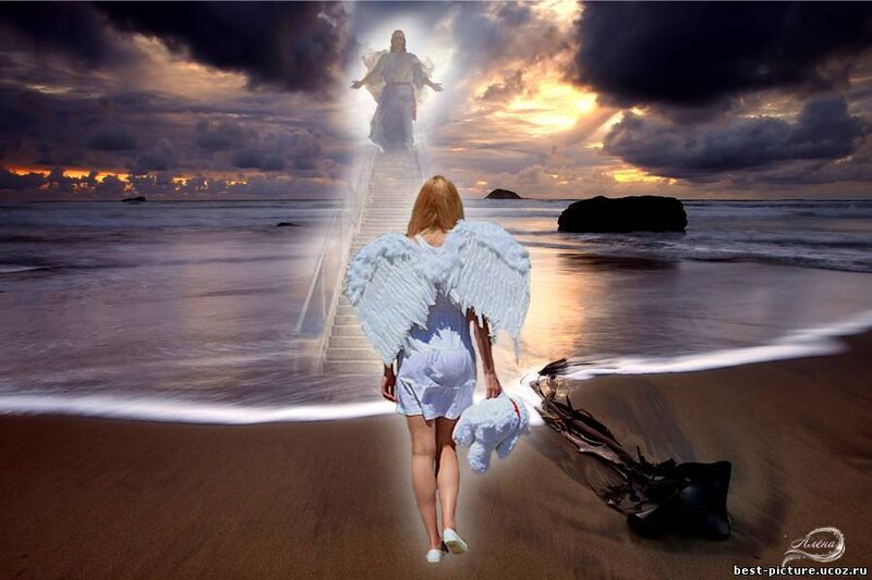 Angel on Beach — White