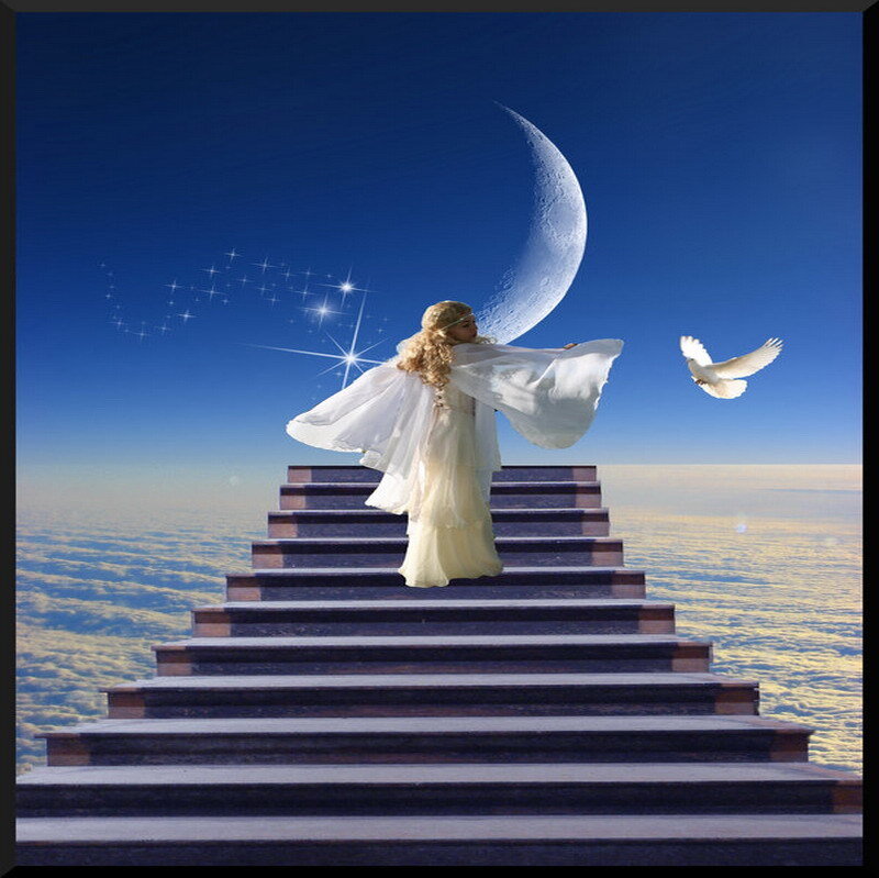 angel on celestial staircase