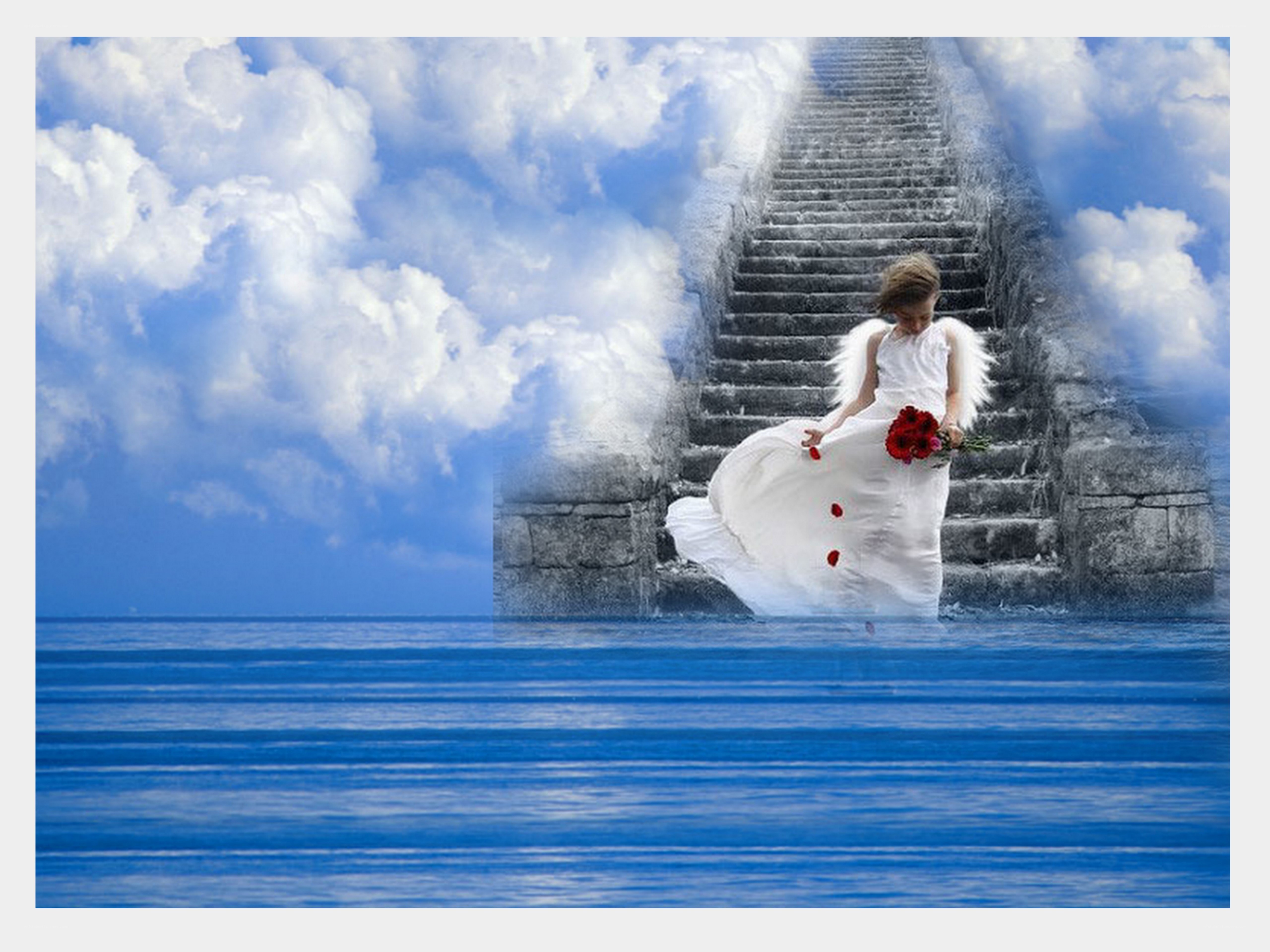 angel on celestial stairs