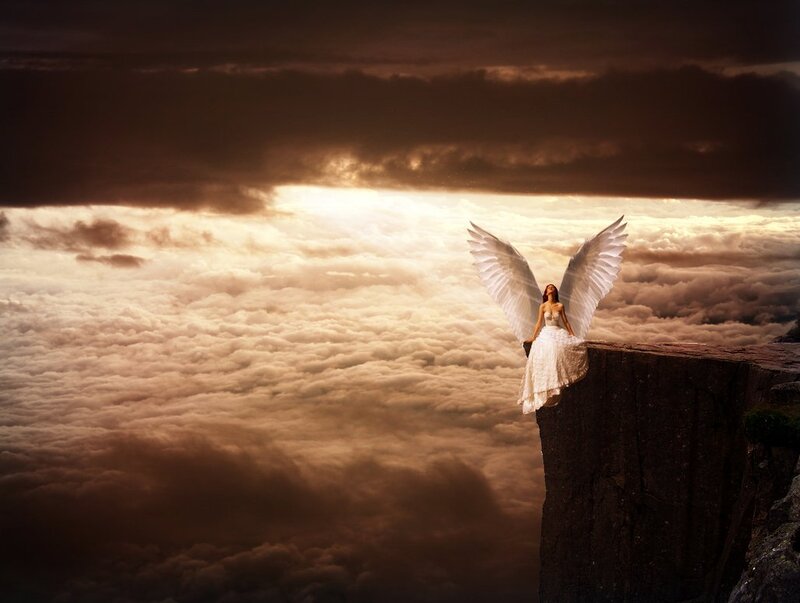 Angel on Cliff Edge — Brown