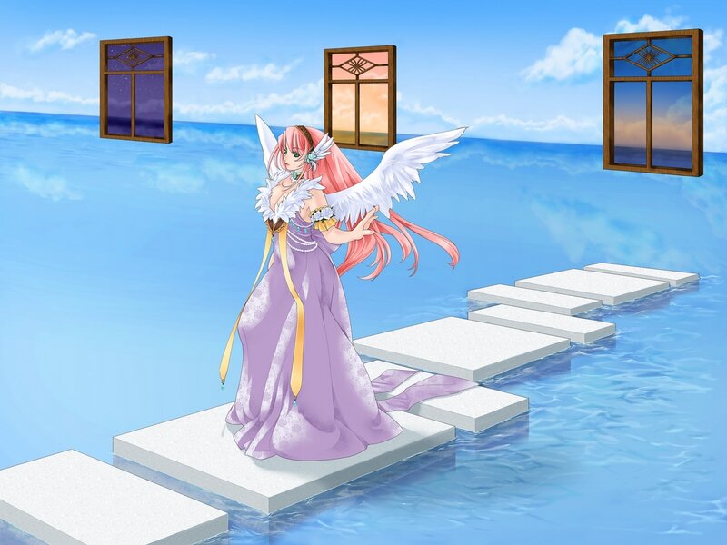angel on floating steps