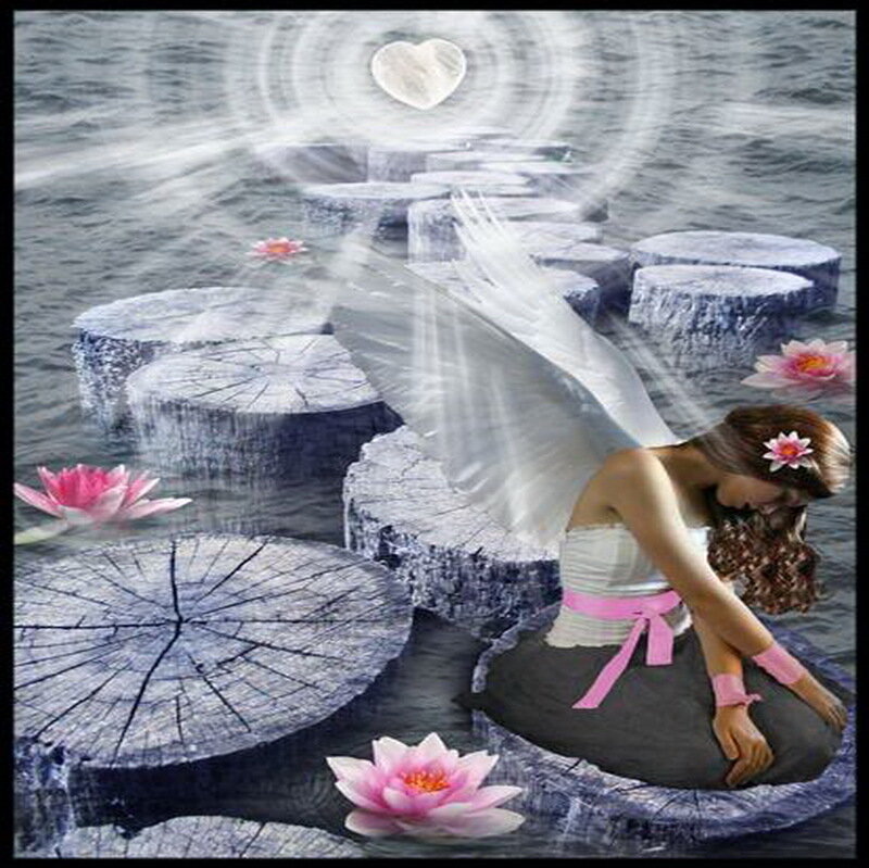 angel on lotus stones