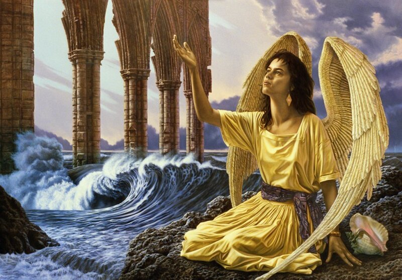 Angel on Rocky Shore — Yellow