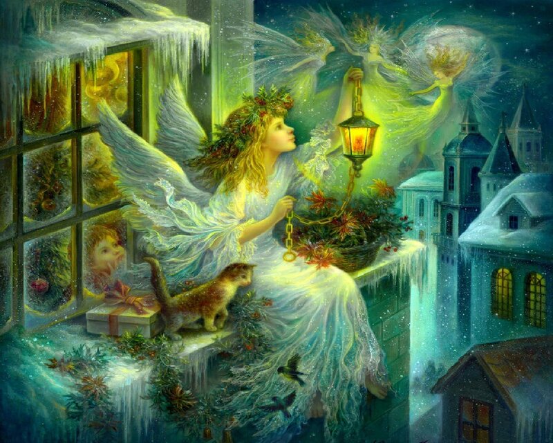 Angel on Snowy Window